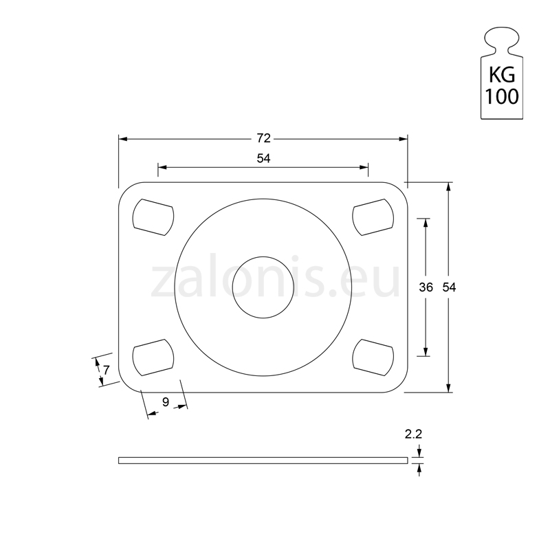 HEAVY DUTY ROTATING CASTER D.50 HEAVY DUTY CASTER WHEELS / 70-200Kg